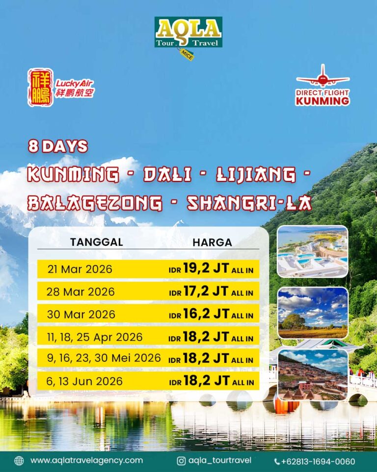 2b. KUNMING – DALI – LIJIANG – BALAGEZONG – SHANGRILA_list harga