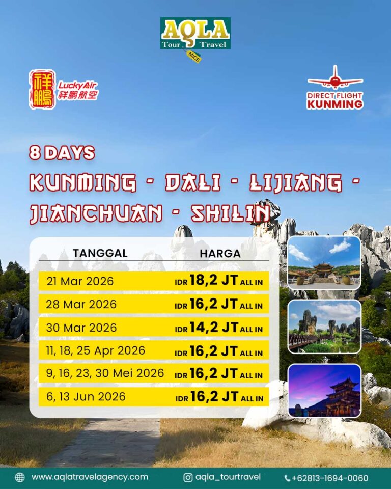 3b. KUNMING-DALI-LIJIANG-JIANCHUAN-SHILIN-list harga