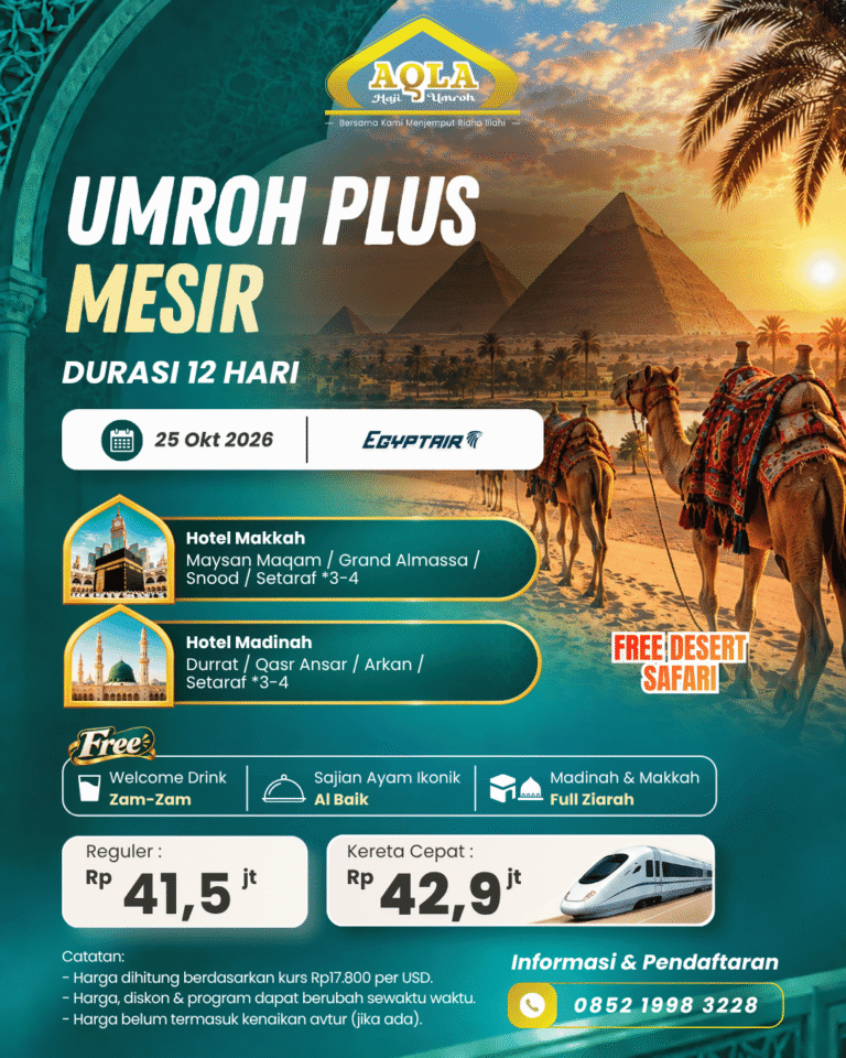 1. umroh plus Mesir (25 Okt 2026)