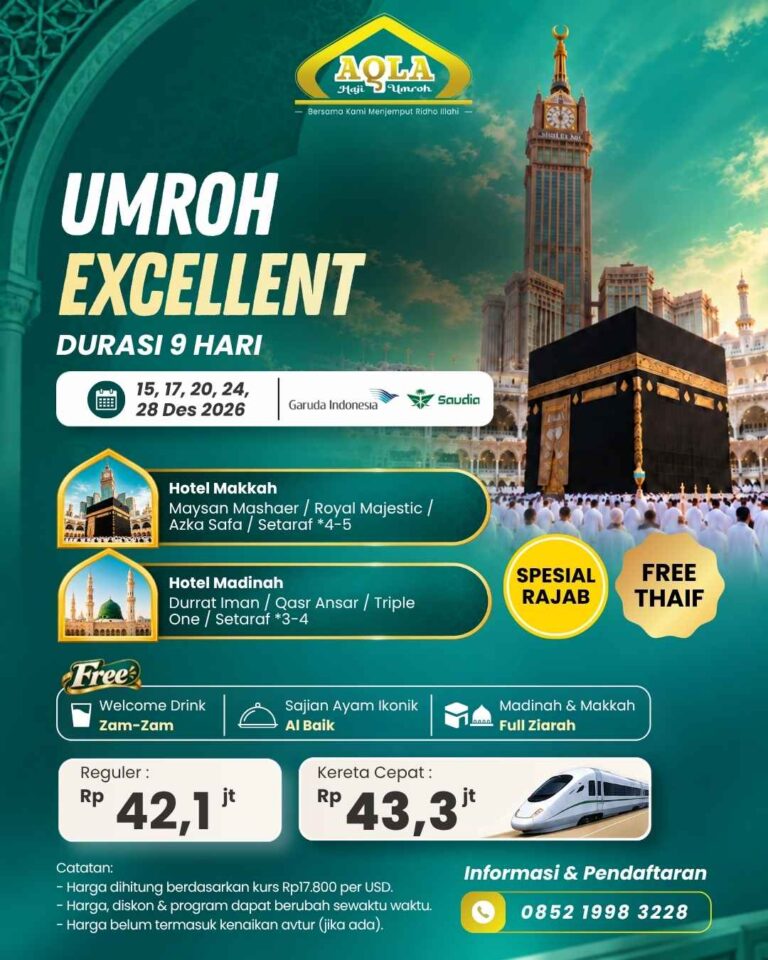 4. umroh Excellent (15, 17, 20, 24, 28 Des 2026)